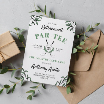 Black Greenery Golf Themed Retirement Party Invitation by Paperpaperpaper at Zazzle