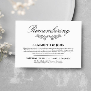 Black Greenery Joint Remembering Death Anniversary Invitation