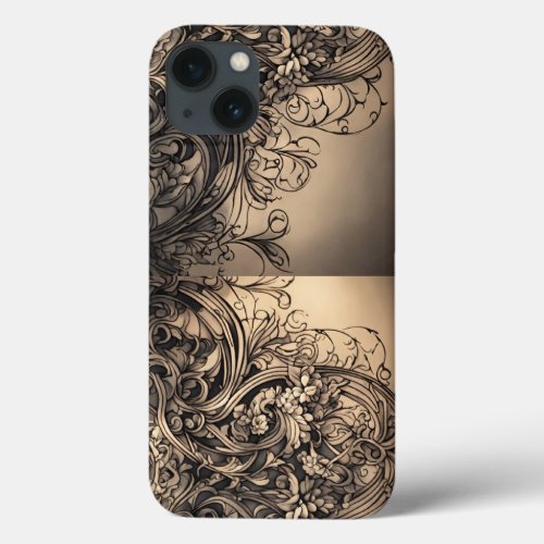 Black grey abstract design iPhone 13 case