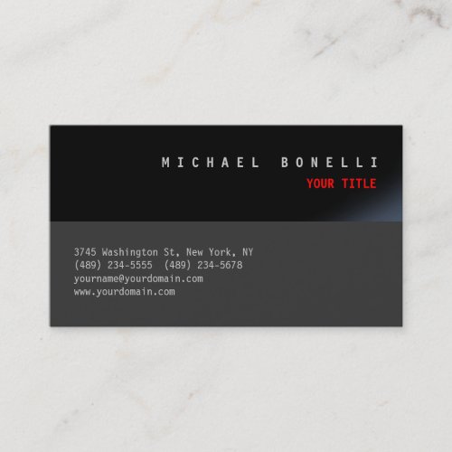 Black Grey Aesthetic Professional Business Card