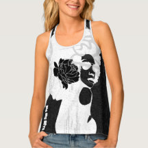 Black, grey and cool Afro print tank top.