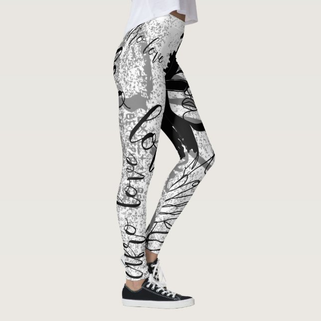 Black, grey and graffiti afro leggings (Right)