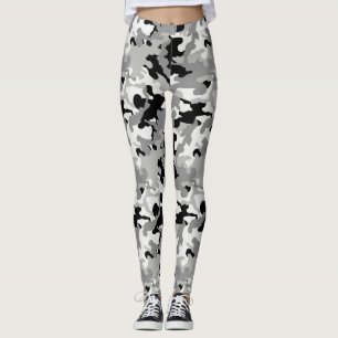 Black Grey and White Camo - Legging