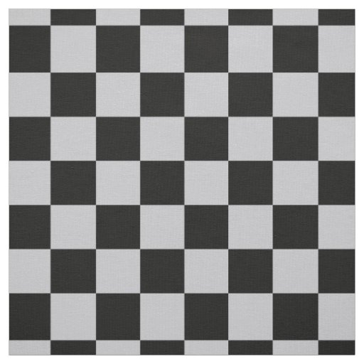 Black Grey Ash  Checker Pattern Plaid Design Fabric