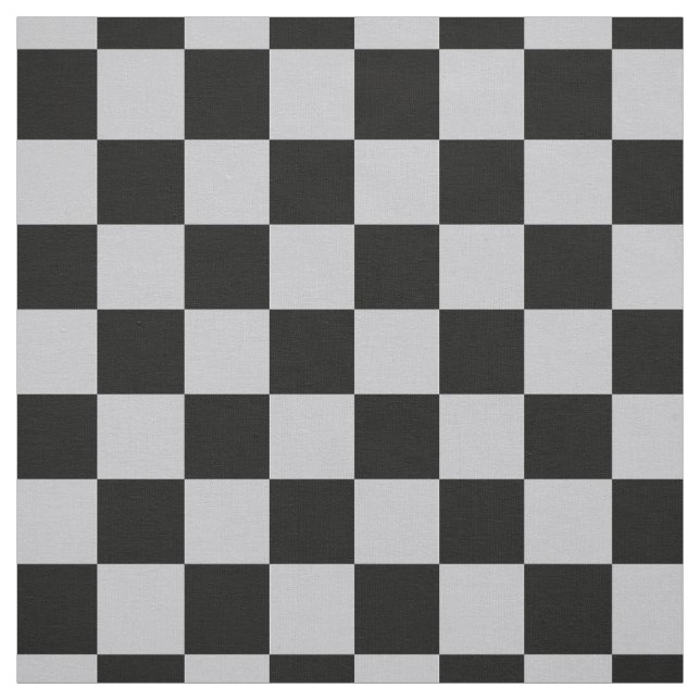 Black Grey Ash  Checker Pattern Plaid Design Fabric (Swatch)