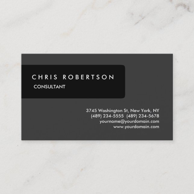 Black Grey Attractive Charming Business Card (Front)