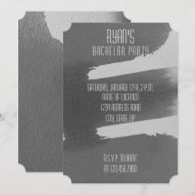 Black & Grey Bachelor Party Invitation