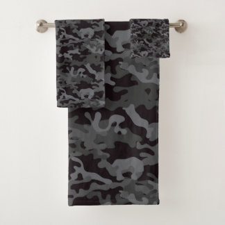 Black & Grey CAMO Bath Towel Set