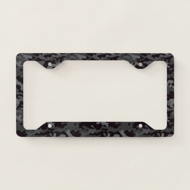 Black & Grey CAMO License Plate Frame (Front)