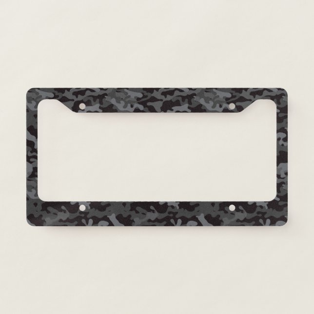 Black & Grey CAMO License Plate Frame (Front)