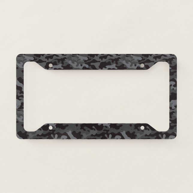 Black & Grey CAMO  License Plate Frame (Front)
