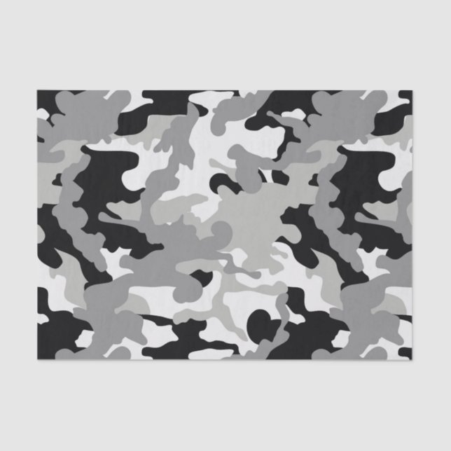 Black & Grey Camo Tissue Paper (Front)