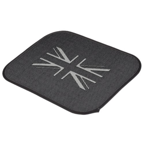 Black  Grey Carbon Fiber UK Flag Union Jack Car Mat