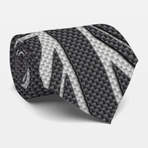 Black & Grey Carbon Fiber UK Flag Union Jack Tie