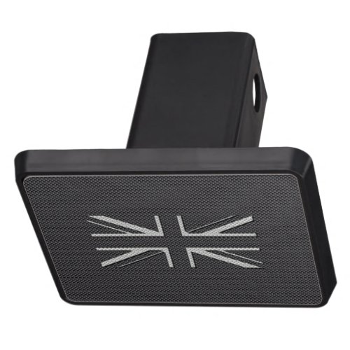 Black  Grey Carbon Fiber UK Flag Union Jack Tow Hitch Cover