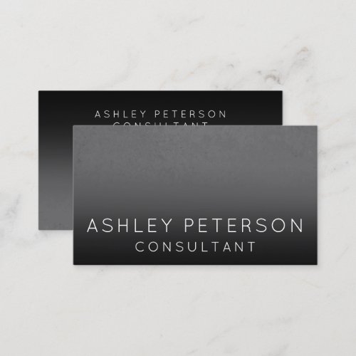 Black grey cement ombre minimal typography business card