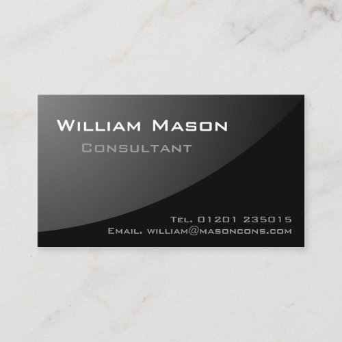 Black Grey Curved - Professional Business Card