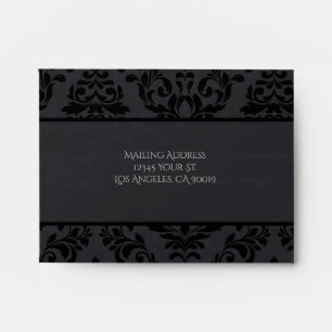 Black & Grey Damask Response Envelope