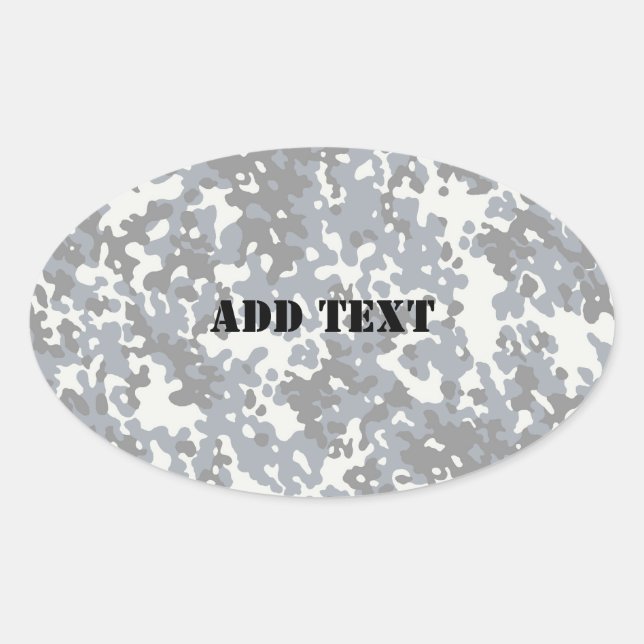 Black & Grey Digital City Camouflage (Lightened) Oval Sticker (Front)