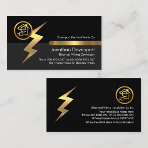 Black Grey Electrical Lightning Layers Business Card