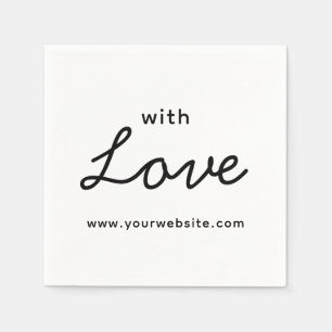 Black Grey Elegant Business with Love Napkins