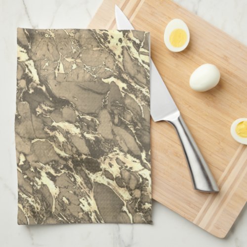 Black Grey  Gold Marble Kitchen Towel