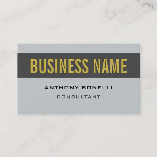 Black Grey Gold Stripe Double Sided Business Card