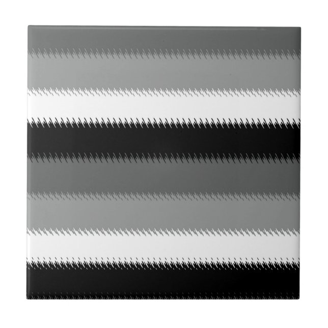 Black Grey Gray Ash white Stripe Ceramic Tile (Front)