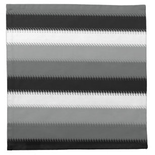 Black Grey Gray Ash white Stripe Cloth Napkin