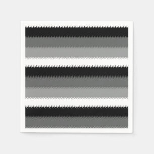 Black Grey Gray Ash white Stripe Napkins
