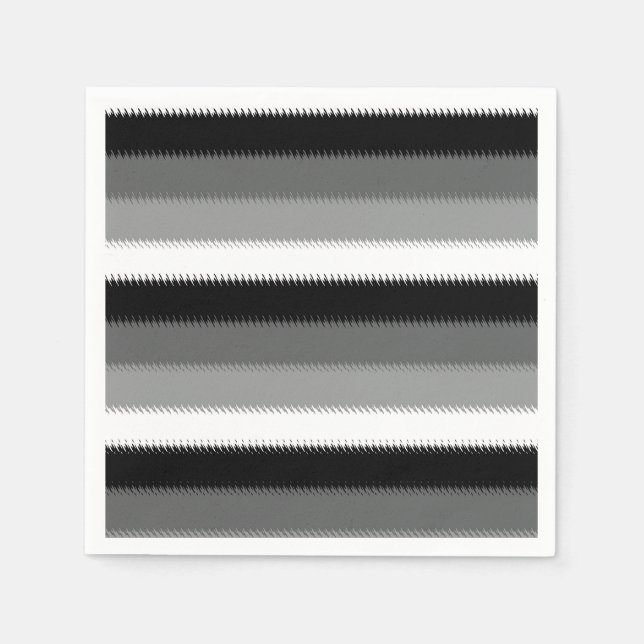 Black Grey Gray Ash white Stripe Napkins (Front)