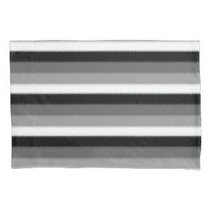 Black Grey Gray Ash white Stripe Pillow Case