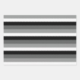 Black Grey Gray Ash white Stripe Wrapping Paper Sheets