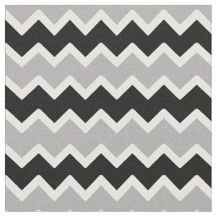Black Grey Gray Chevron Zigzag Pattern Fabric