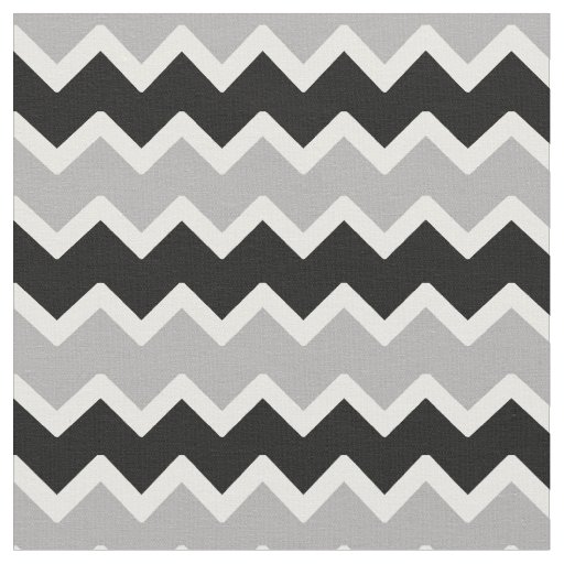 Black Grey Gray Chevron Zigzag Pattern Fabric