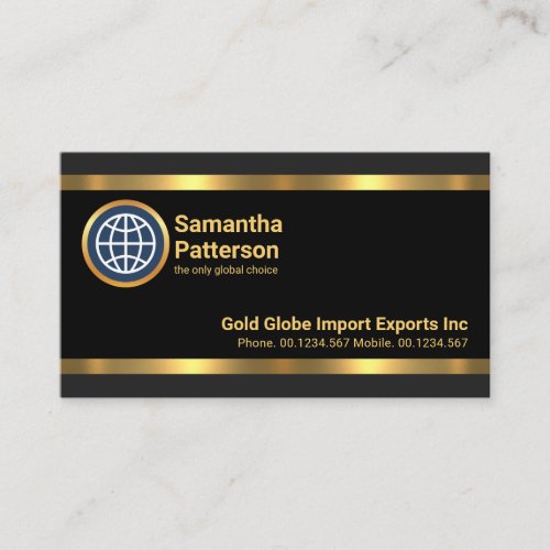 Black Grey Layers Striking Gold Lines Business Card