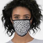 Black Grey Leopard Chic Pattern Face Mask (Worn Her)