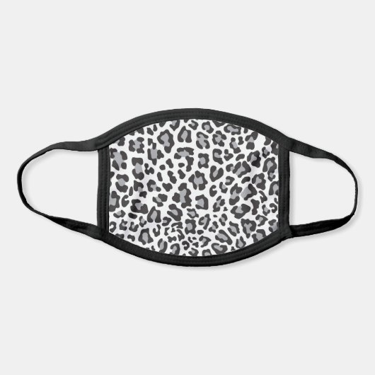 Black Grey Leopard Chic Pattern Face Mask (Front)