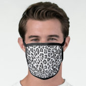 Black Grey Leopard Chic Pattern Face Mask (Worn Him)