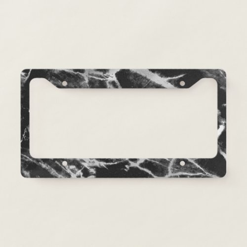 Black  Grey Marble License Plate Frame