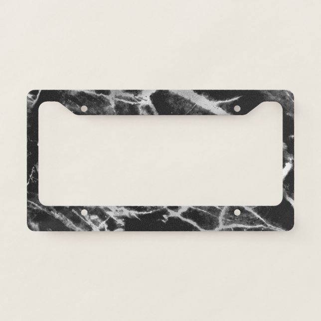 Black & Grey Marble License Plate Frame (Front)