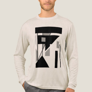 Black Grey MCM-inspired Geometric Shapes Abstract Tri-Blend Shirt