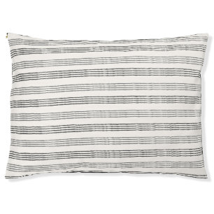Black Grey Modern Minimalist Stripe Boho  Pet Bed