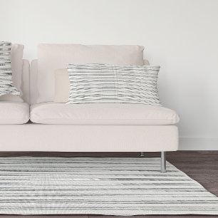 Black Grey Modern Minimalist Stripe Boho Rug