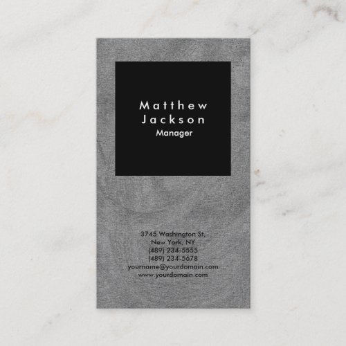 Black  Grey Modern Plain Professional Business Card