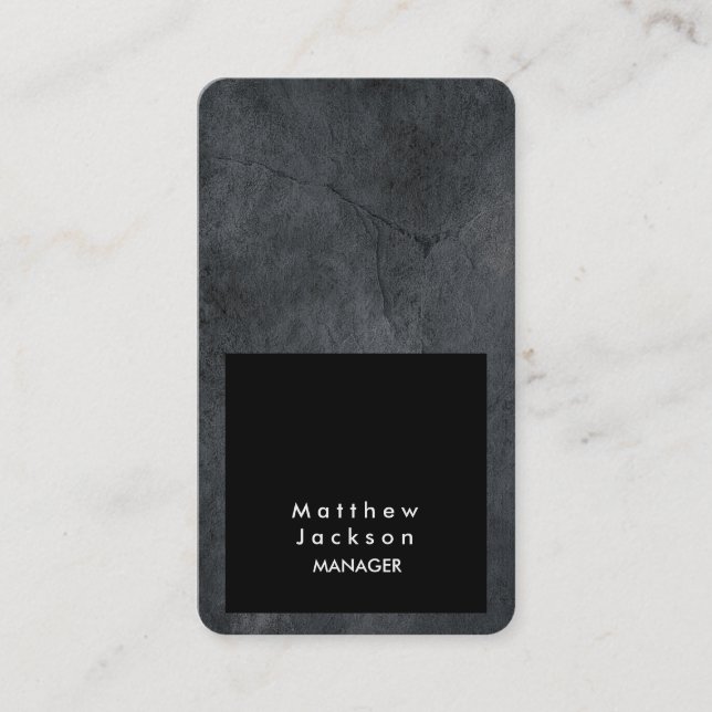 Black Grey Modern Plain Professional Trendy Business Card (Front)