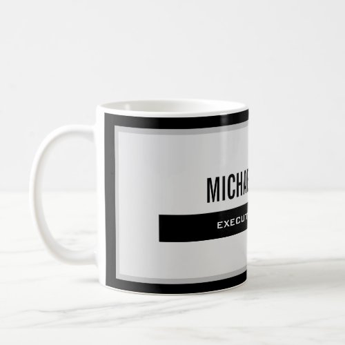 Black Grey Modern Plain Simple Minimalist Coffee Mug