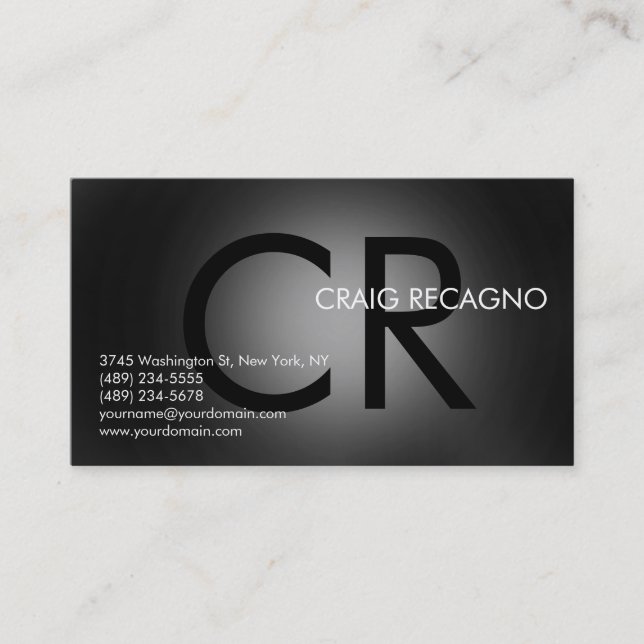 Black Grey Modern Professional Business Card (Front)