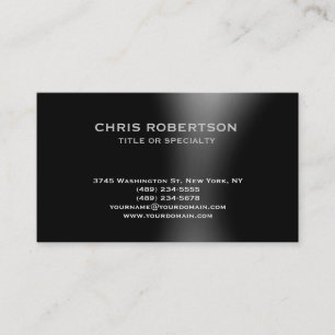 Black Grey Modern Simple Plain Business Card
