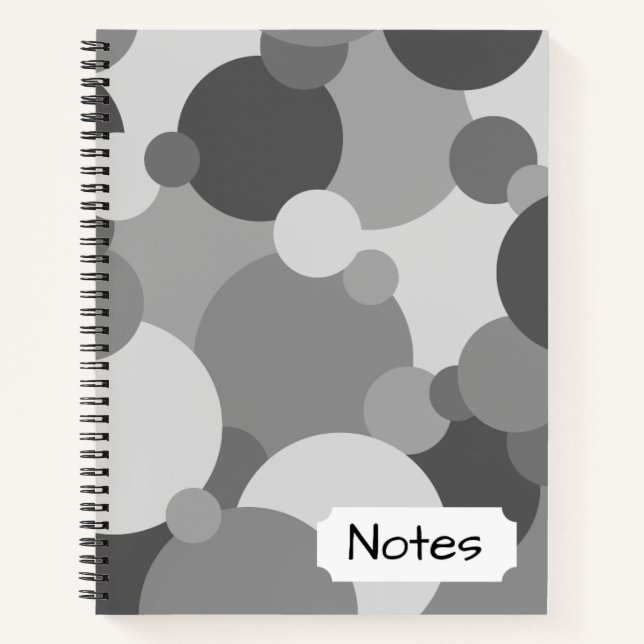 Black-grey molecules Spiral Notebook (Front)